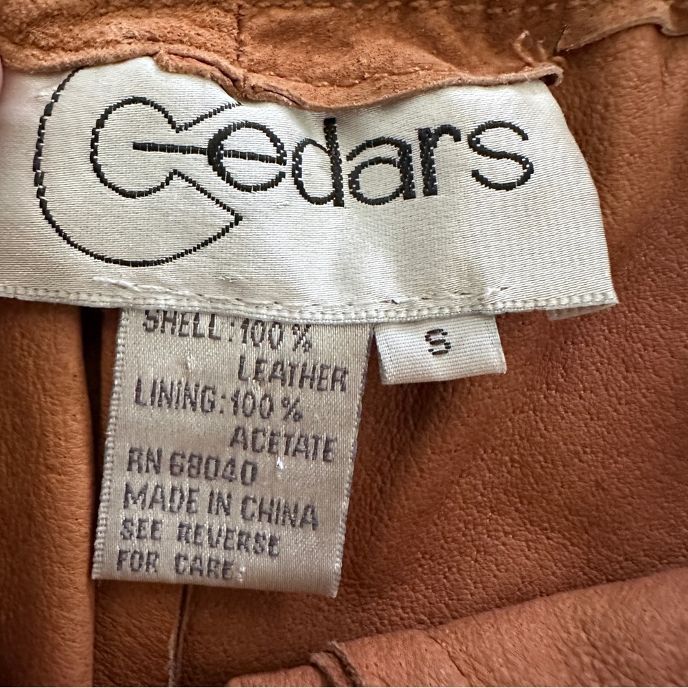 Vintage CEDARS Women's Small Brown Suede Leather Mini Straight Wrap Skirt - Picture 3 of 10